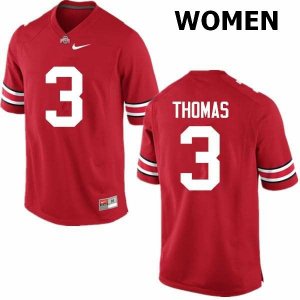 NCAA Ohio State Buckeyes Women's #3 Michael Thomas Red Nike Football College Jersey EOW1545RU